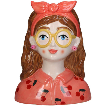 Vase Jessie Bow + 10X Real Touch Tulip Orange
