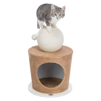 Trixie Grotte Pour Chat Avec Balle À Gratter 36X50 Cm Taupe