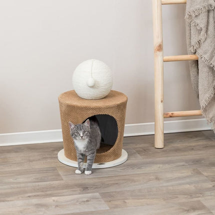 Trixie Grotte Pour Chat Avec Balle À Gratter 36X50 Cm Taupe