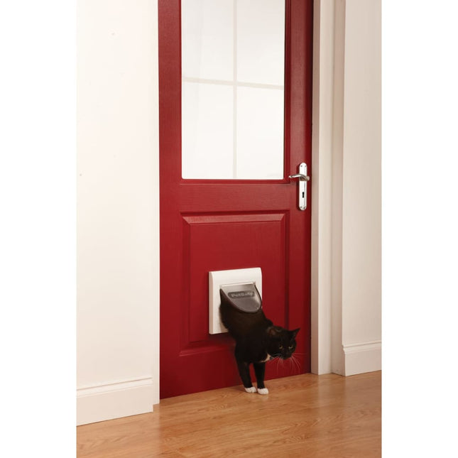Petsafe Chatière Magnétique À 4 Voies Deluxe 400 Blanc 5005 Gris Foncé