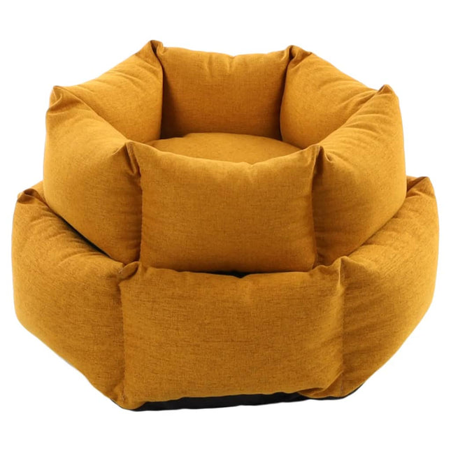 Flamingo Lit Pour Chien Fermeture Éclair Ziva Hexagonal 50X18 Cm Ocre