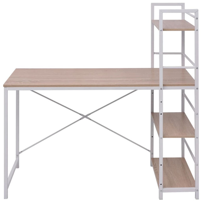 Bureau Avec Bibliothèque À 4 Niveaux Chêne