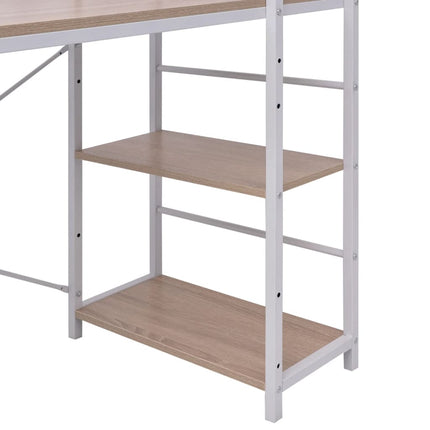 Bureau Avec Bibliothèque À 4 Niveaux Chêne