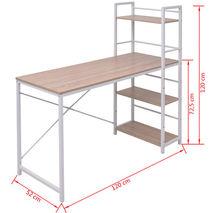 Bureau Avec Bibliothèque À 4 Niveaux Chêne
