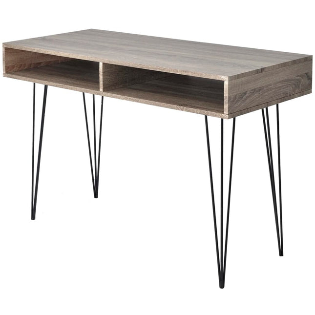 Bureau Avec 2 Compartiments Gris