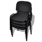 Chaises De Bureau Empilables Lot De 4 Tissu Noir