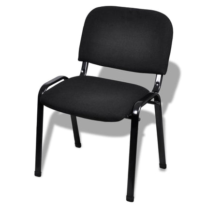 Chaises De Bureau Empilables Lot De 4 Tissu Noir