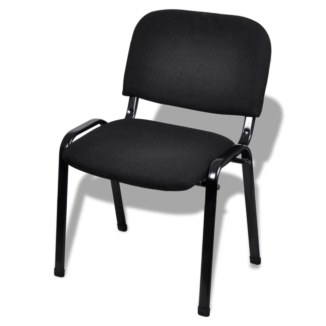 Chaises De Bureau Empilables Lot De 4 Tissu Noir