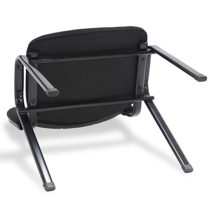 Chaises De Bureau Empilables Lot De 4 Tissu Noir