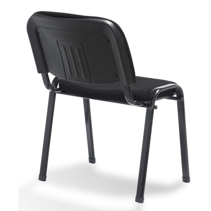 Chaises De Bureau Empilables Lot De 4 Tissu Noir