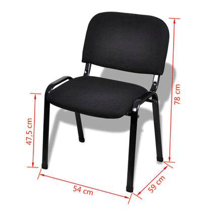 Chaises De Bureau Empilables Lot De 4 Tissu Noir