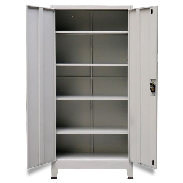 Armoire De Bureau Avec 2 Portes Acier 90 X 40 X 180 Cm Gris