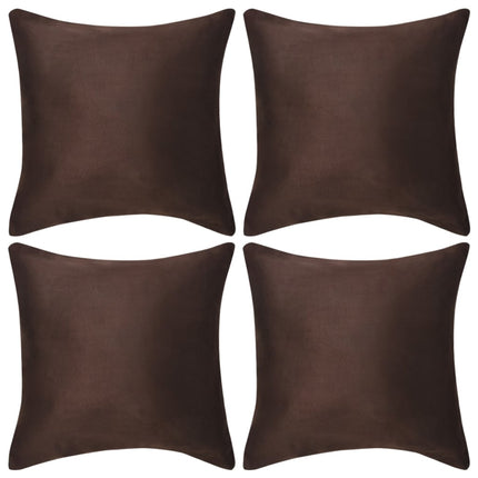 Housse De Coussin 4 Pcs Polyester Faux Daim