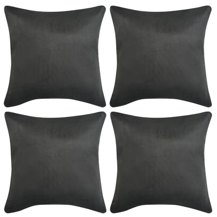 Housse De Coussin 4 Pcs Polyester Faux Daim