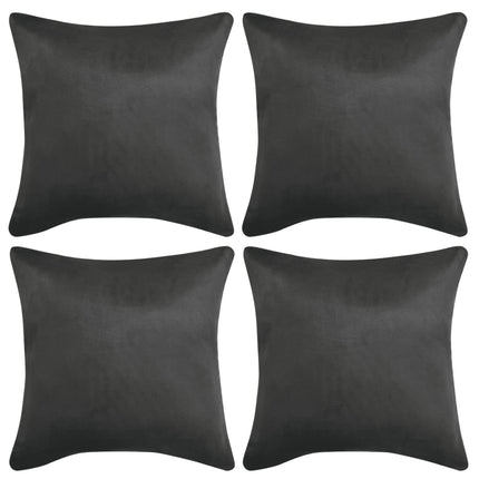 Housse De Coussin 4 Pcs Polyester Faux Daim