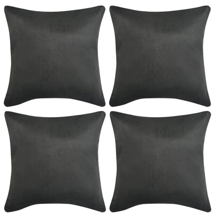 Housse De Coussin 4 Pcs Polyester Faux Daim