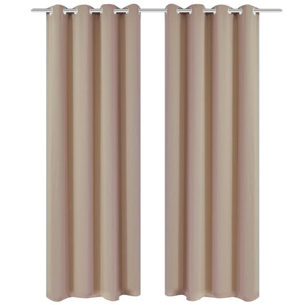 2 Pcs Rideau Blackout Occultant Avec Œillets En Métal 135X245Cm
