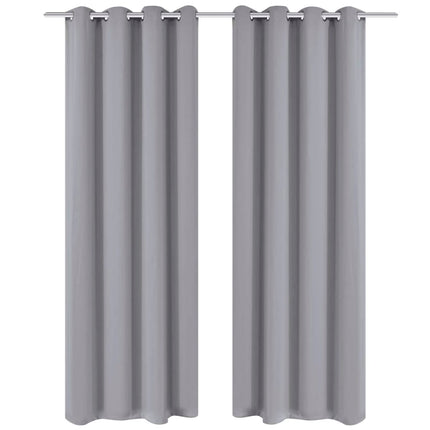 2 Pcs Rideau Blackout Occultant Avec Œillets En Métal 135X245Cm