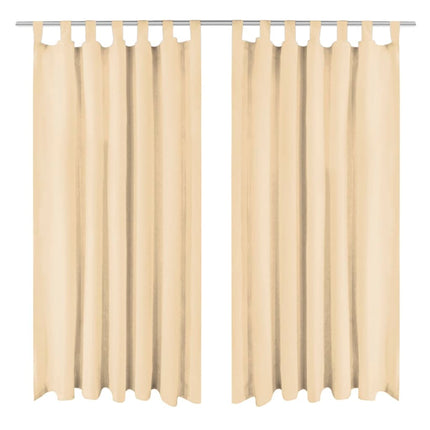 2 Pcs Rideau À Passant Micro Satin 140 X