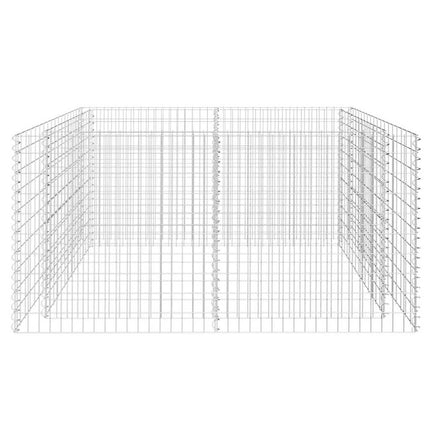 Lit Surélevé À Gabion Acier 180 X 90 X 100 Cm Argenté