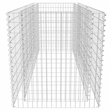 Lit Surélevé À Gabion Acier 180 X 90 X 100 Cm Argenté
