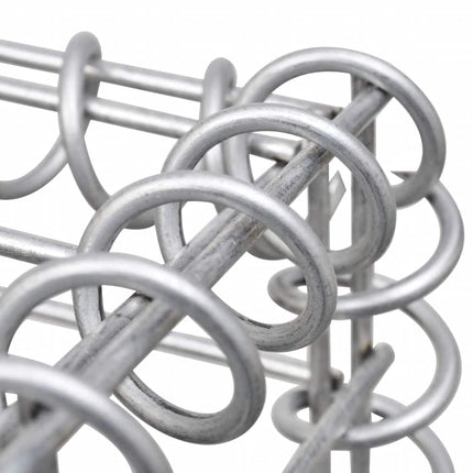 Lit Surélevé À Gabion Acier 180 X 90 X 100 Cm Argenté