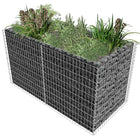 Lit Surélevé À Gabion Acier 180 X 90 X 100 Cm Argenté