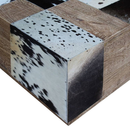 Table Basse Cuir De Vache 60X60X36 Cm