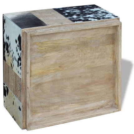 Table Basse Cuir De Vache 60X60X36 Cm