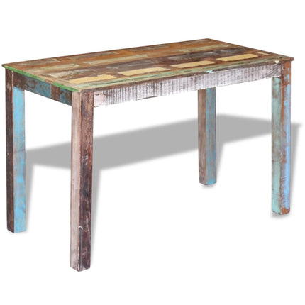 Table De Salle À Manger Bois De Récupération Solide 115X60X76Cm