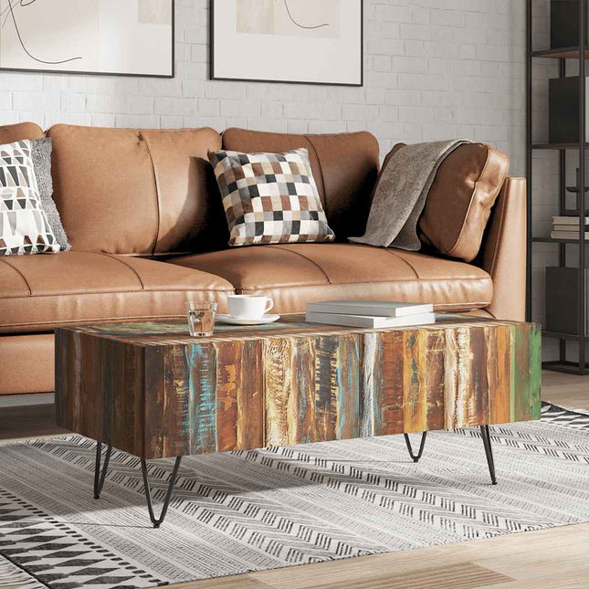 Table Basse Bois Massif De Récupération 100X50X38 Cm