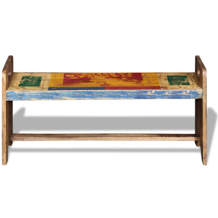Banc Bois Massif Recyclé 100X30X50 Cm