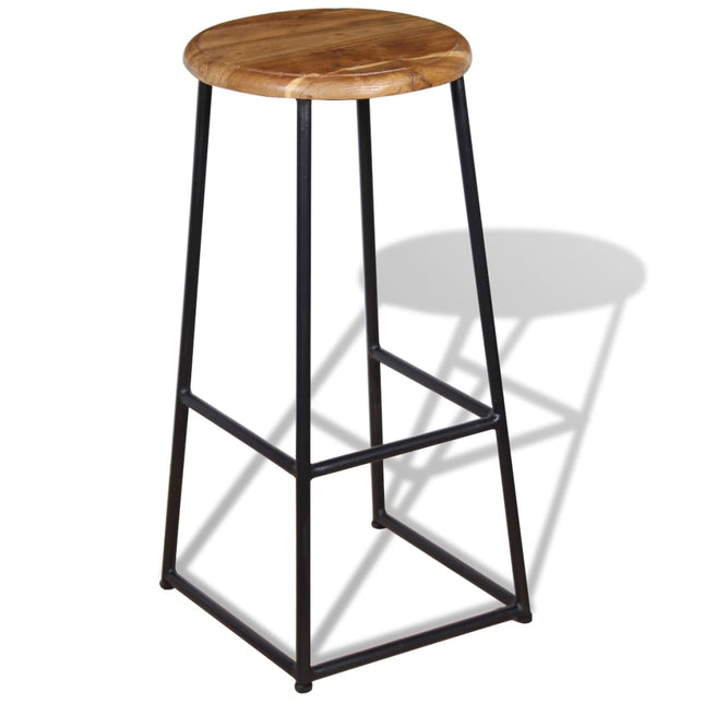 Tabourets De Bar Lot De 2 Bois De Teck Massif