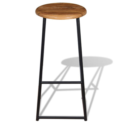 Tabourets De Bar Lot De 2 Bois De Teck Massif