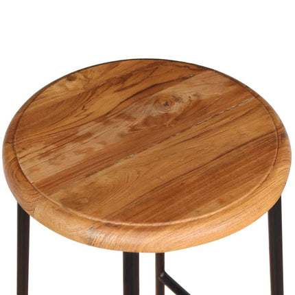 Tabourets De Bar Lot De 2 Bois De Teck Massif