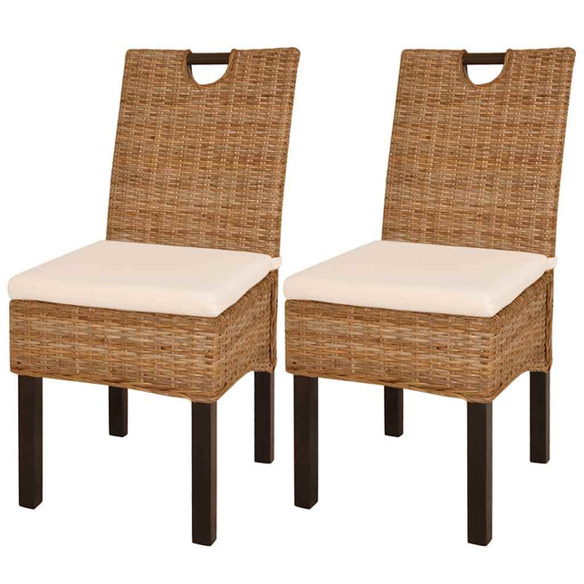 Chaises À Manger Lot De 2 Rotin Kubu Bois De Manguier