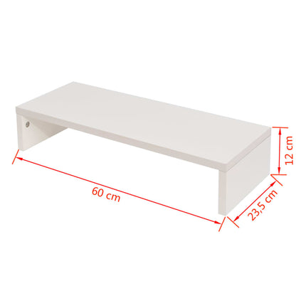 Support De Moniteur Bois D’ingénierie 60X23,5X Blanc