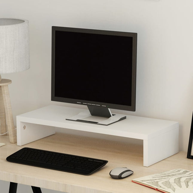 Support De Moniteur Bois D’ingénierie 60X23,5X Blanc