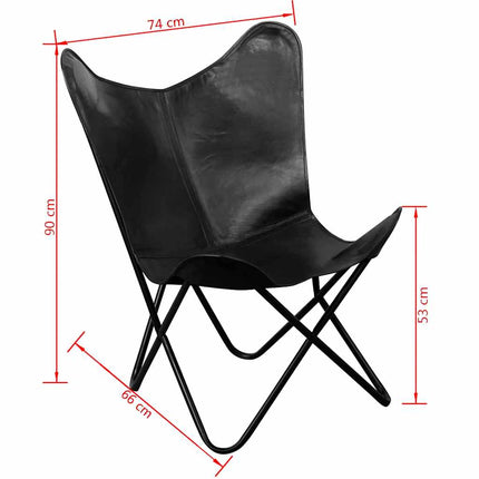 Chaise Papillon Cuir Véritable
