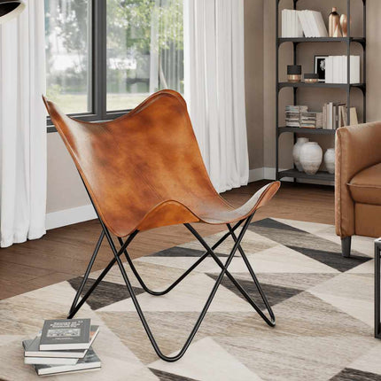 Chaise Papillon Cuir Véritable