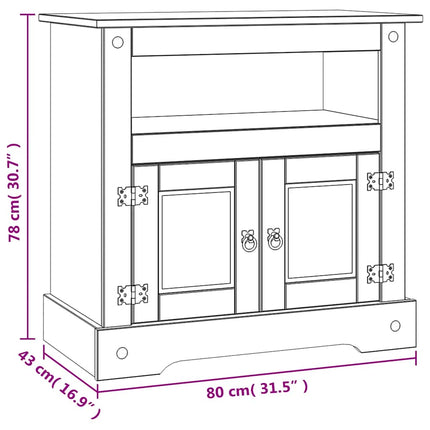 Meuble Tv Gamme Corona Pin Mexicain 80X43X78 Cm