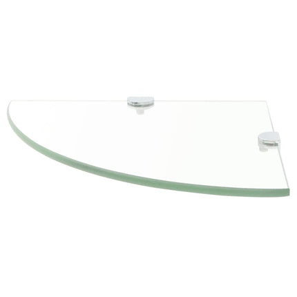 Étagère De Coin + Supports Chromés Verre Transparent