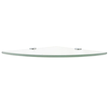 Étagère De Coin + Supports Chromés Verre Transparent