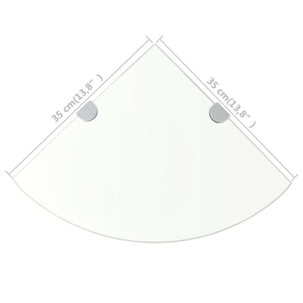 Étagère De Coin + Supports Chromés Verre Transparent