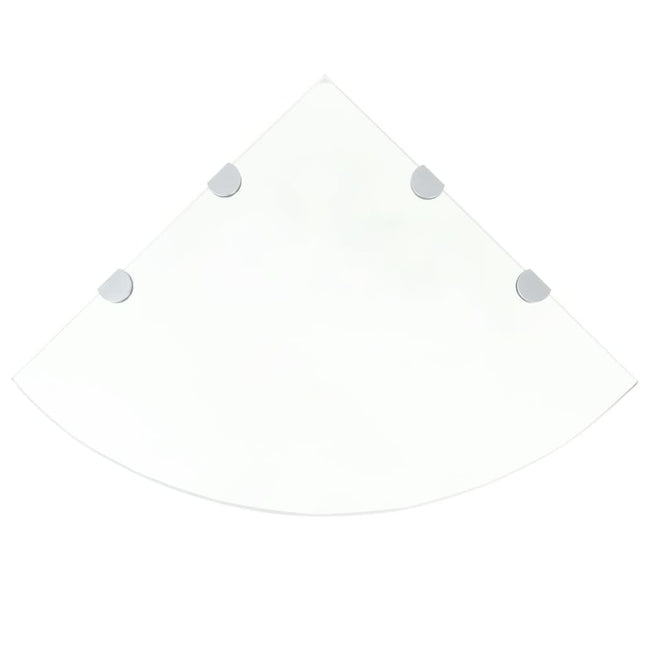 Étagère De Coin Et Supports Chromés Verre Transparent
