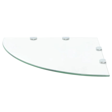 Étagère De Coin Et Supports Chromés Verre Transparent