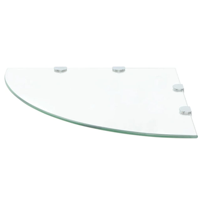 Étagère De Coin Et Supports Chromés Verre Transparent