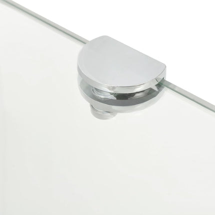 Étagère De Coin Et Supports Chromés Verre Transparent