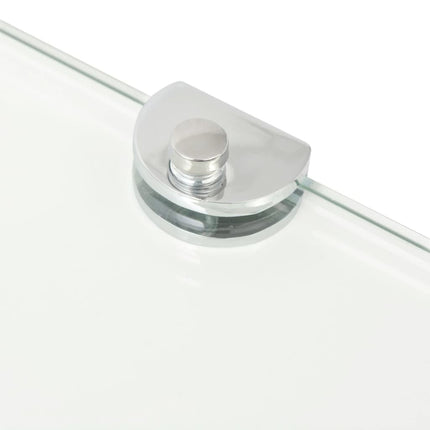 Étagère De Coin Et Supports Chromés Verre Transparent