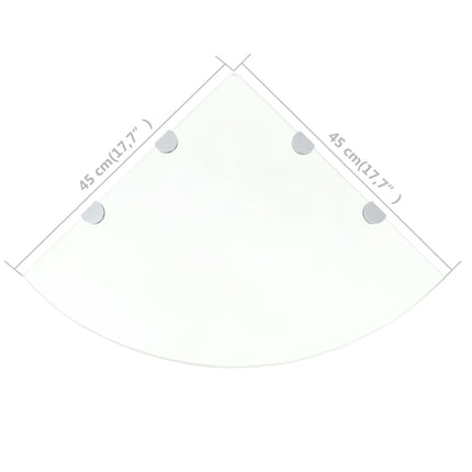 Étagère De Coin Et Supports Chromés Verre Transparent
